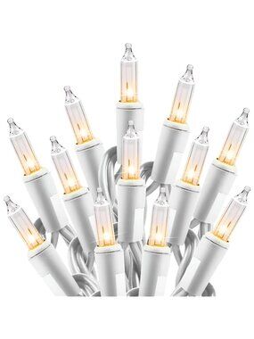 Clear Christmas Lights Set 100Count 25 Feet Incandescent Bulb Mini String Lights